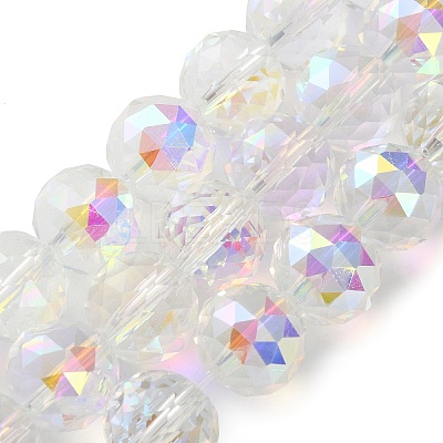 Transparent Electroplate Glass Beads Strands X-EGLA-N002-34D-H01-1