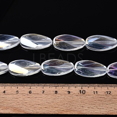 Electroplate Transparent Glass Beads Strands EGLA-N055-02A-1