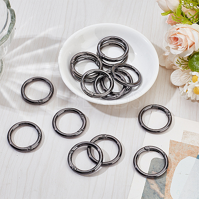 15Pcs Zinc Alloy Spring Gate Rings FIND-BBC0005-01B-B-1