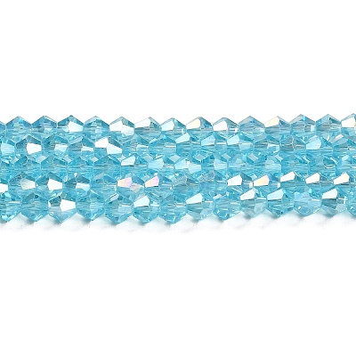 Transparent Electroplate Glass Beads Strands GLAA-F029-4mm-A20-1