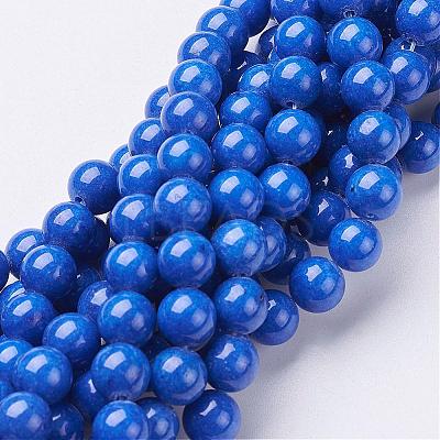 Natural Mashan Jade Round Beads Strands G-D263-8mm-XS08-1