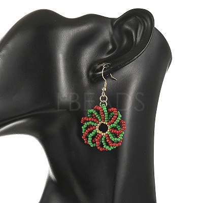 Christmas Glass Dangle Earrings EJEW-MZ00829-1