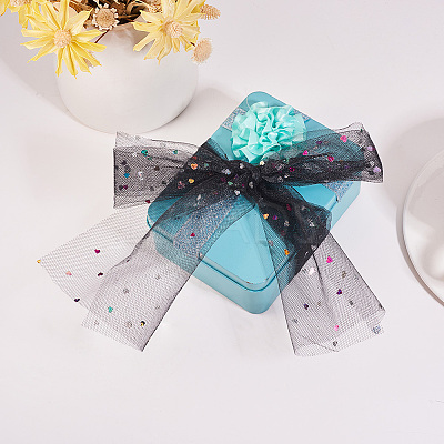 Heart Glitter Sequin Deco Mesh Ribbons OCOR-BC0007-27-1