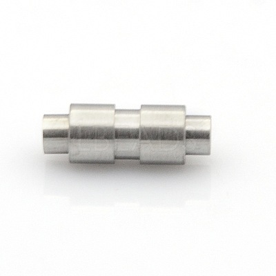 Tarnish Resistant 304 Stainless Steel Matte Surface Magnetic Clasps with Glue-in Ends STAS-O042-A-26-1