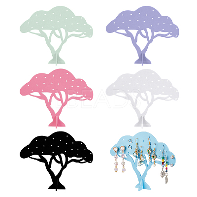6 Sets 6 Colors Acrylic Earring Display Stands EDIS-FH0001-10-1