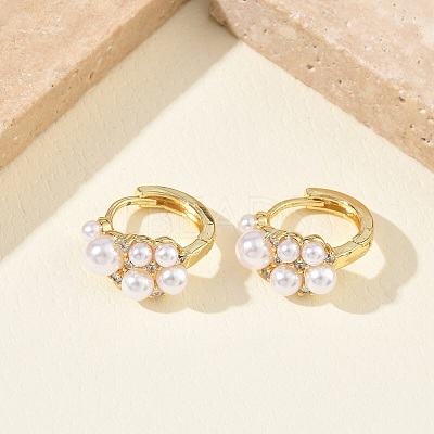 Brass Micro Pave Cubic Zirconia Hoop Earrings for Women EJEW-A168-17G-1