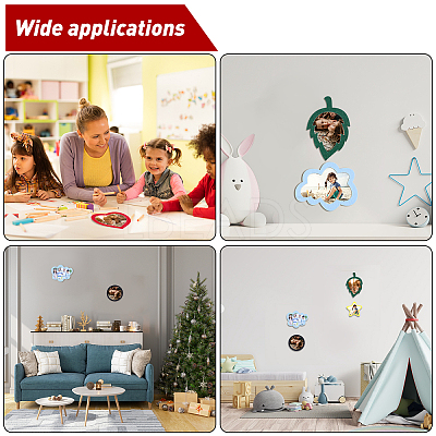20Pcs 5 Style Star Wool Felt Frame Newborn Growth Milestone Blanket Photo Props Photo Frame DIY-AR0001-96-1