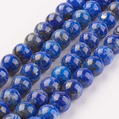 Natural Lapis Lazuli Beads Strands X-G-G099-8mm-7B-1