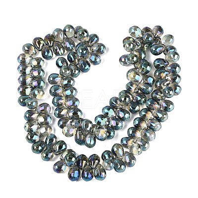 Electroplate Baking Paint Transparent Glass Beads Strands GL-N005-02A-C08-1