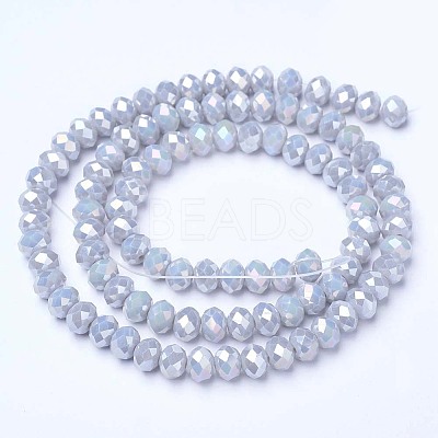 Electroplate Glass Beads Strands EGLA-A034-P1mm-B11-1