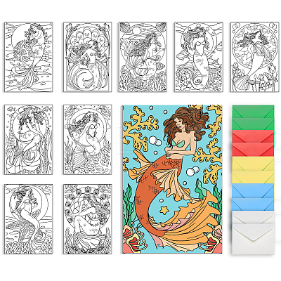 1 Set Coloring Paper Greeting Cards Sets AJEW-GA0007-13-1