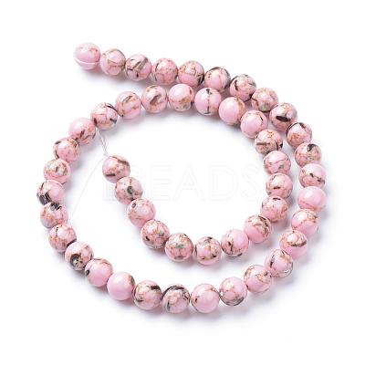 Assembled Synthetic Turquoise and Shell Beads Strands G-S212-6mm-01-1