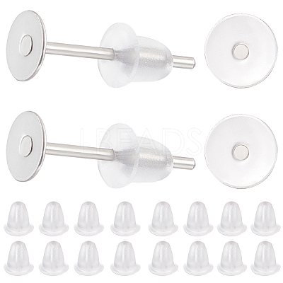 1600Pcs 2 Styles 304 Stainless Steel Flat Round Blank Peg Stud Earring Findings FIND-BBC0003-53B-1
