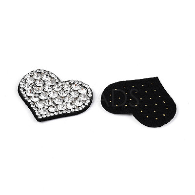 Heart Hotfix Glass Rhinestone with Cloth Patches PATC-T002-02A-1