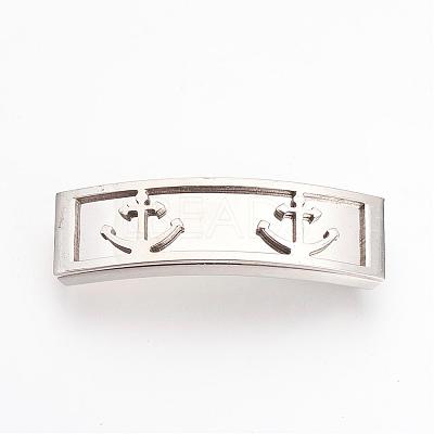 Tarnish Resistant 201 Stainless Steel Slide Charms STAS-R092-62-1
