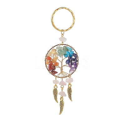 Natural Rose Quartz Keychain KEYC-JKC00435-01-1