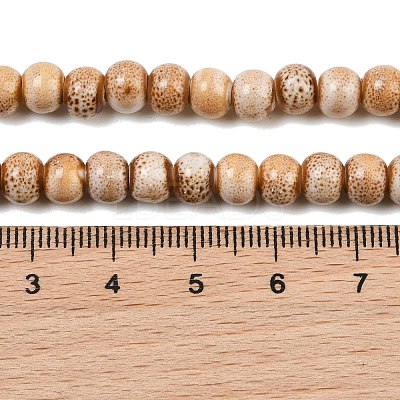 Handmade Fancy Antique Glazed Porcelain Ceramic Round Beads Strands PORC-L019-6mm-06-1