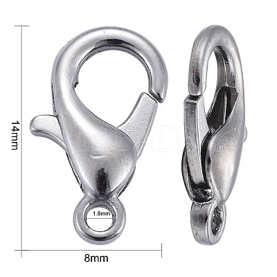Zinc Alloy Lobster Claw Clasps X-E105-B-1