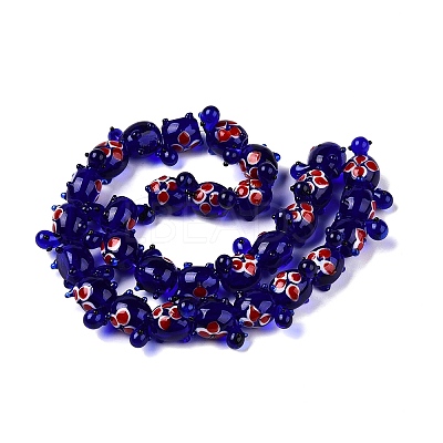 Handmade Lampwork Beads Strands LAMP-N024-36B-1