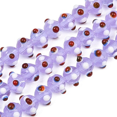 Handmade Bumpy Lampwork Beads Strands LA-CBA05D6-01-11-1