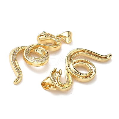 Brass Micro Pave Cubic Zirconia Pendants KK-L243-29G-13-1
