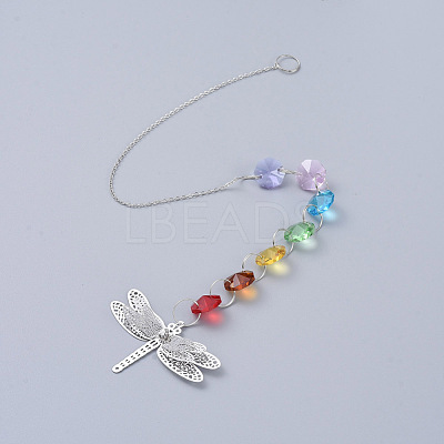 Chandelier Suncatchers Prisms Octogon Glass Chakra Hanging Pendant AJEW-G025-C01-1