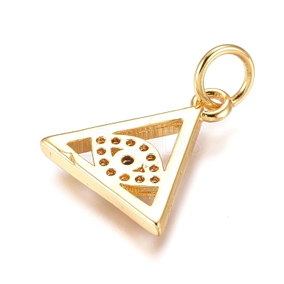 Brass Micro Pave Cubic Zirconia Pendants X-KK-D156-02G-1