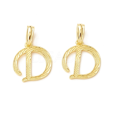Rack Plating Eco-Friendly Brass Letter Pendants KK-K265-02G-D-1
