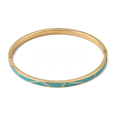 304 Stainless Steel Enamel Hinged Cuff Bangles for Women SA-CBAC920-15G-01E-1