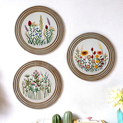 DIY Flower Pattern Embroidery Beginner Kits DIY-TAC0020-38-1