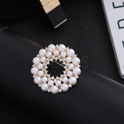 Imitation Pearl Alloy Brooch PW-WG21397-06-1
