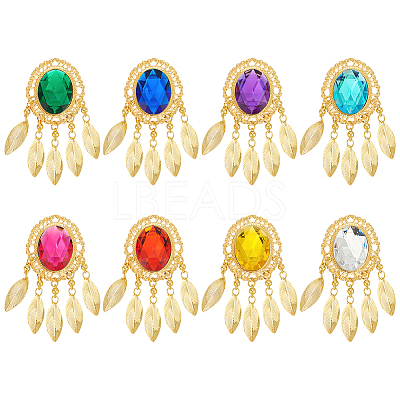 8Pcs 8 Colors Iron Big Pendants FIND-FG0003-31G-1