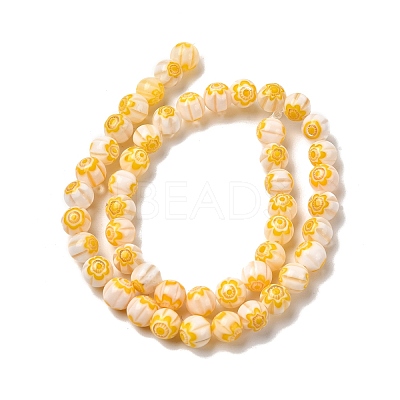Round Millefiori Glass Beads Strands LK-P002-25-1