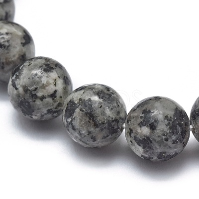 Natural Sesame Jasper/Kiwi Jasper Bead Stretch Bracelets BJEW-K212-B-033-1