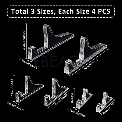 12Pcs 3 Styles Desktop Transparent Acrylic Display Holder for Photo Frame ODIS-GA0001-57-1