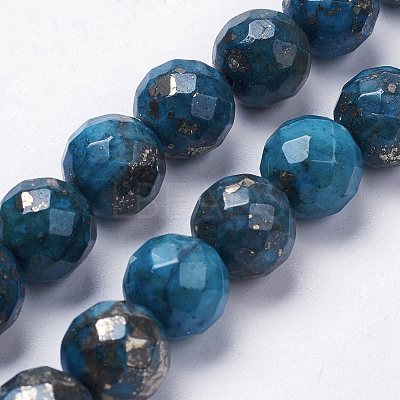 Natural Pyrite Beads Strands G-K181-K02-1