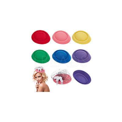 6Pcs 6 Colors Velvet Cloth Mini Hat Fascinator Base AJEW-NB0005-97-1