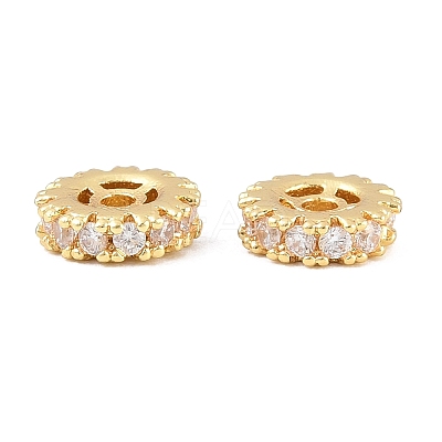 Brass Micro Pave Clear Cubic Zirconia Beads CU-CBAF71E-02G-1