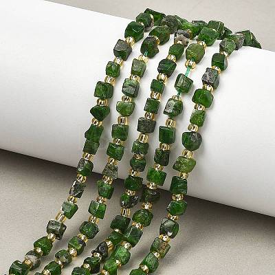 Natural Green Diopside Beads Strands G-P617-A01-01-1