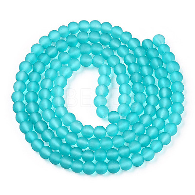 Baking Paint Transparent Glass Bead Strands GLAA-S031-6mm-18-1