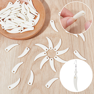60Pcs Opaque Acrylic Pendants OACR-SP0002-35-1