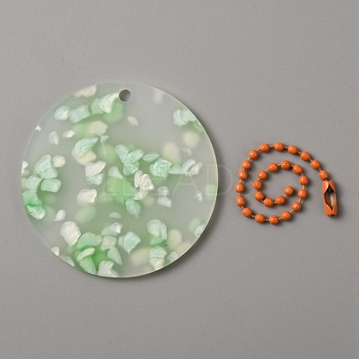 Translucent Acrylic Disc Pendant Keychain KEYC-WH0027-85D-01-1