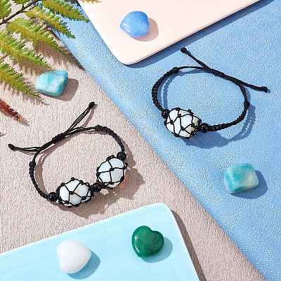 Adjustable Braided Nylon Cord Macrame Pouch Bracelet Making AJEW-SW00013-15-1