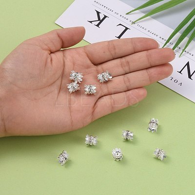 Brass Rhinestone Bead Caps RB-H042-14-1