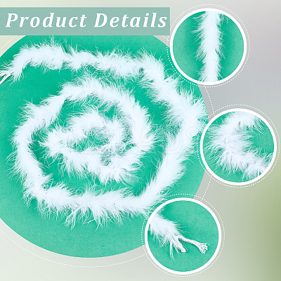 Turkey Feather Ornament Accessories AJEW-WH20018-91C-1