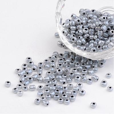 DIY Craft Beads 6/0 Ceylon Round Glass Seed Beads X-SEED-A011-4mm-156-1