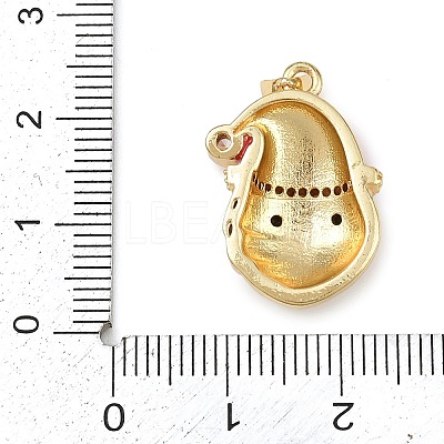 Christmas Brass Micro Pave Cubic Zirconia Enamel Pendants KK-B164-01G-02-1