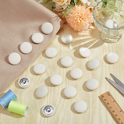 20Pcs Cloth with Aluminum Base Buttons BUTT-NB0001-77B-1
