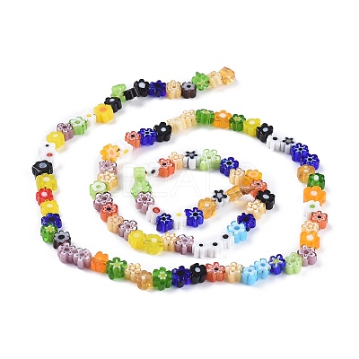 Handmade Millefiori Glass Bead Strands LAMP-J035-4mm-02-1