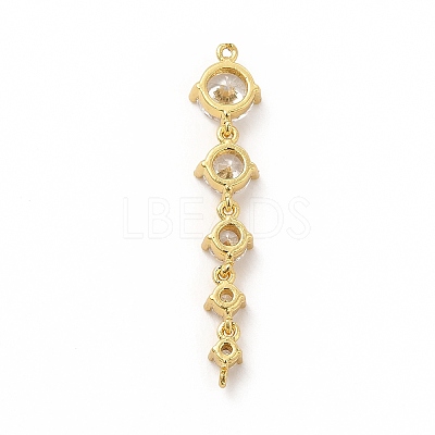 Rack Plating Brass Pave Cubic Zirconia Connector Charms KK-G458-02G-01-1